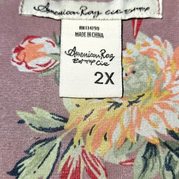 AMERICAN Rag Plus Size Floral Sleeveless Tank Top 2X - Picture 3 of 12